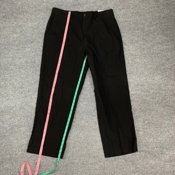 Apt. 9 Dress Pant Mens 36 Black Flat Front High Rise Rayon Blend Stretch Travel - Picture 8 of 16